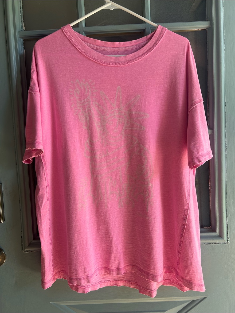 Aerie Oversized Graphic Boyfriend Cotton T-Shirt Pink Burst Short Sleeve Comfy M